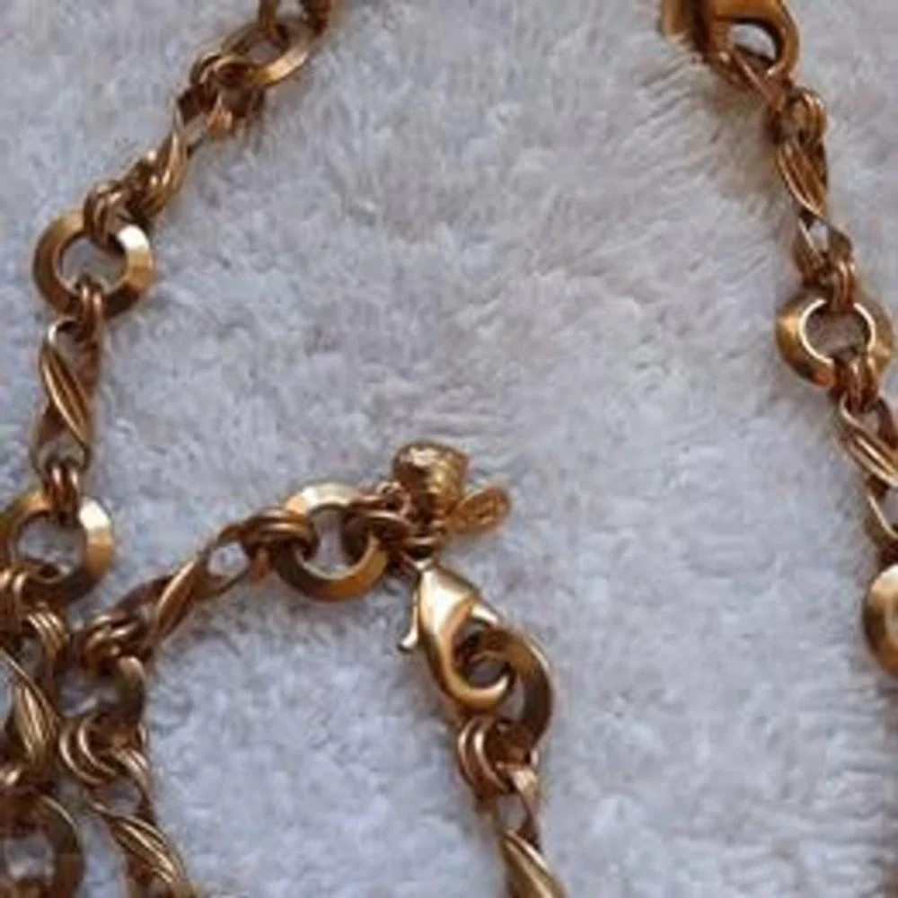 Vintage Kirks Folly Jewelry Set Gold Tone Necklace 16in Bracelet 7.5in Links